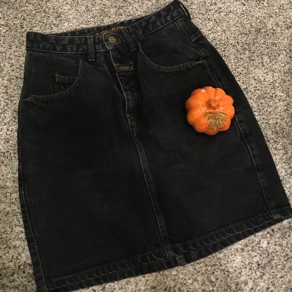Vintage 90’s Marithe Francois Girbaud black stone washed denim jean mini skirt - Picture 1 of 10
